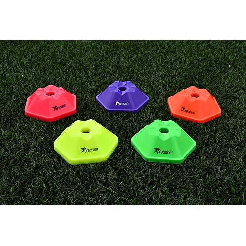 Precision PRO HX Saucer Cones - Set Da 50 Coni Per Allenamento, Agilità E Calcio, Multicolore, Taglia Unica, Attrezzatura Sportiva