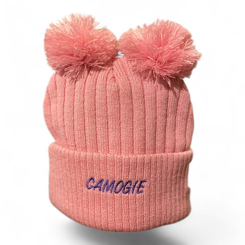 Pink Double Bobble Kids Hat