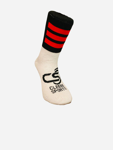 Black & Red Cleere Half Socks