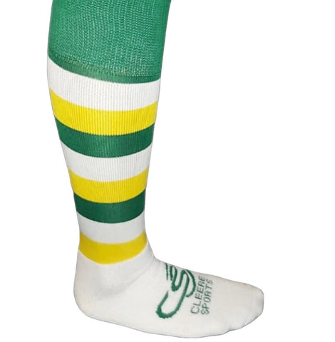 Green Gold and White Long Socks