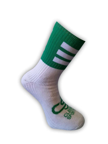 Green & White Plain Half Socks