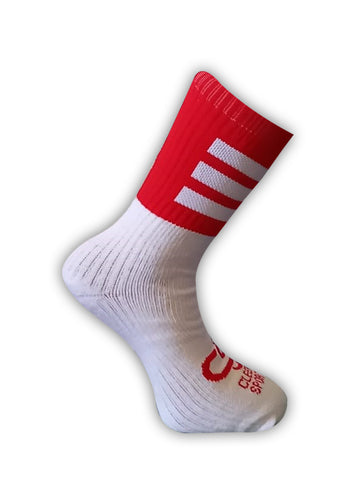 Red & White Cleere Half Socks