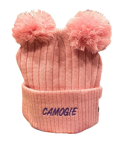 Pink Double Bobble Kids Hat